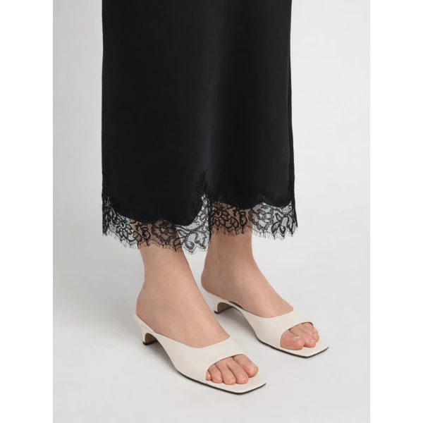 ATP Atelier Tavenna in Linen Kitten Heel Mules Ivory