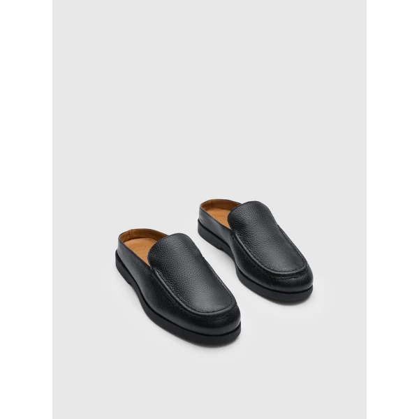 ATP Atelier Tenno in Black Slip On Loafers Black
