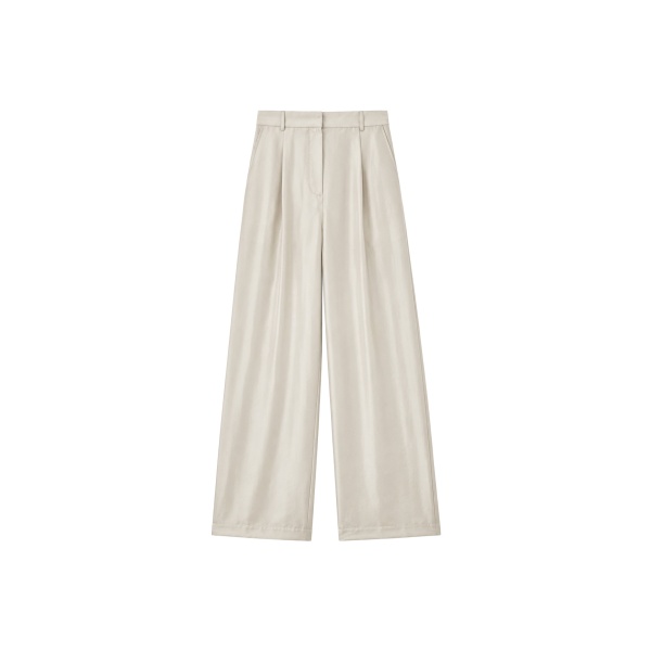 The Frankie Shop Aduna Satin Pleated Trousers
