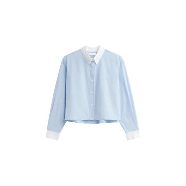 Aix Cropped Boxy Shirt in Sky Blue