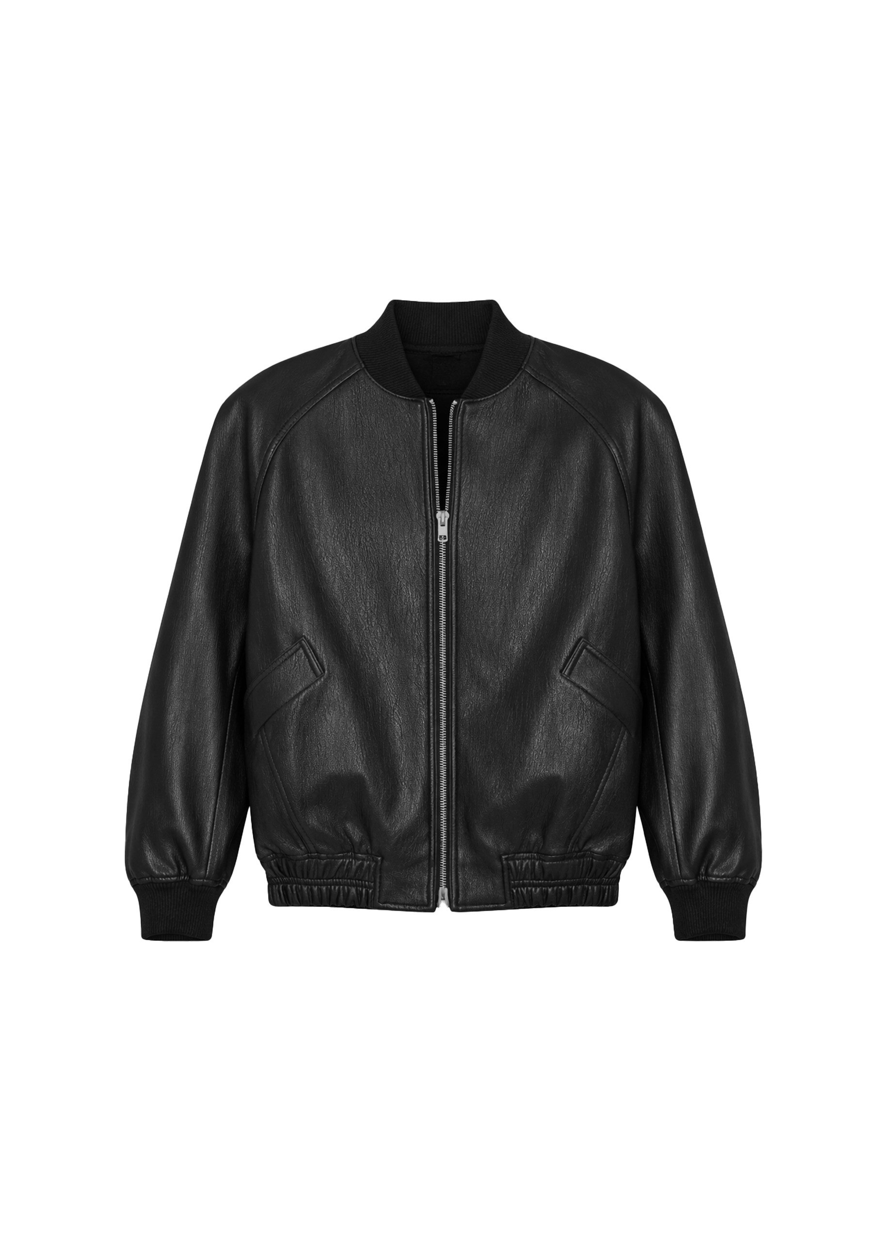 Mini Lin Bucket The Frankie Shop Alena Faux Leather Bomber Jacket in Black | Coveti