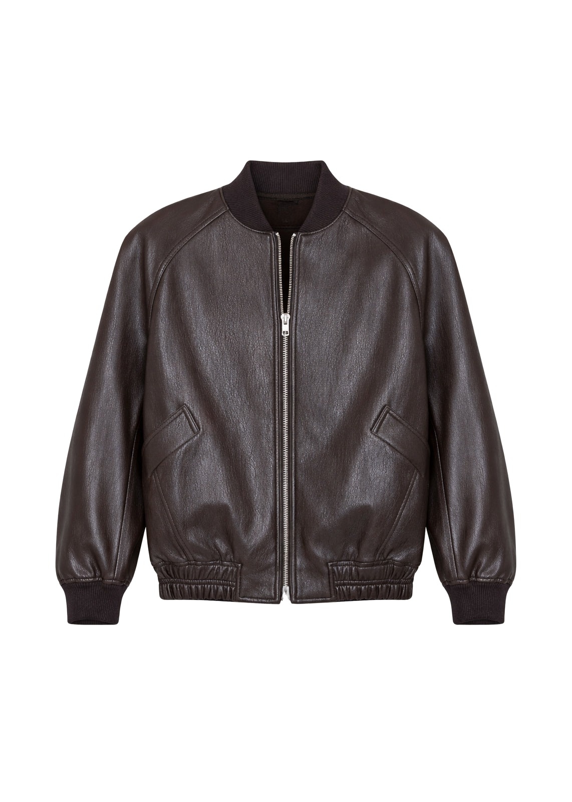 Mini Lin Bucket The Frankie Shop Alena Faux Leather Bomber Jacket in Dark Brown | Coveti