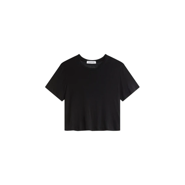 Andria Cropped Knit Top in Black