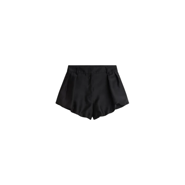 Arles Bubble Hem Shorts in Black