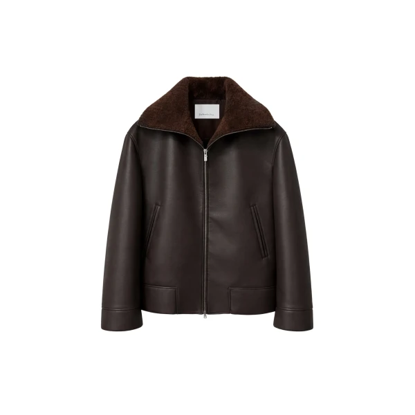 Aspen Faux Leather Jacket in Brown