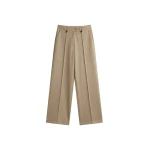 Belliva Front Seam Straight Trousers in Camel by The Frankie Shop – Pants The Frankie Shop Belliva Front Seam Straight Trousers