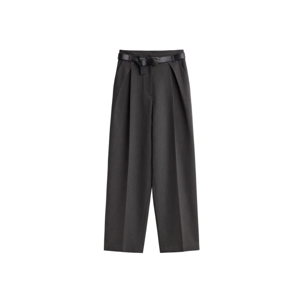 Blerick Belted Trousers in Dark Grey