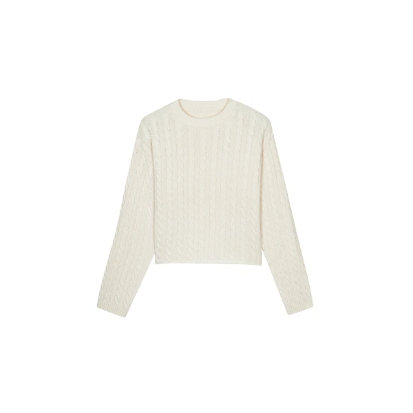 Brisbane Cropped Boxy Sweater in White