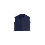 The Frankie Shop Claira Cropped Sleeveless Polo Top