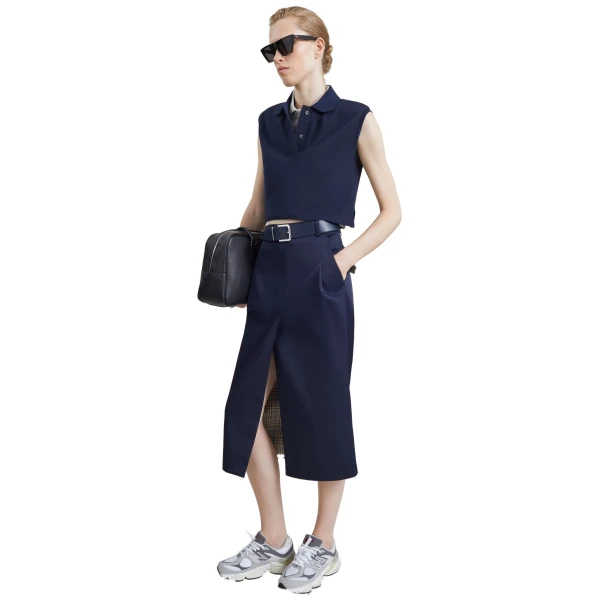 The Frankie Shop Claira Cropped Sleeveless Polo Top