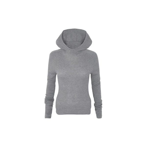 Danae Hooded Knit Top in Grey