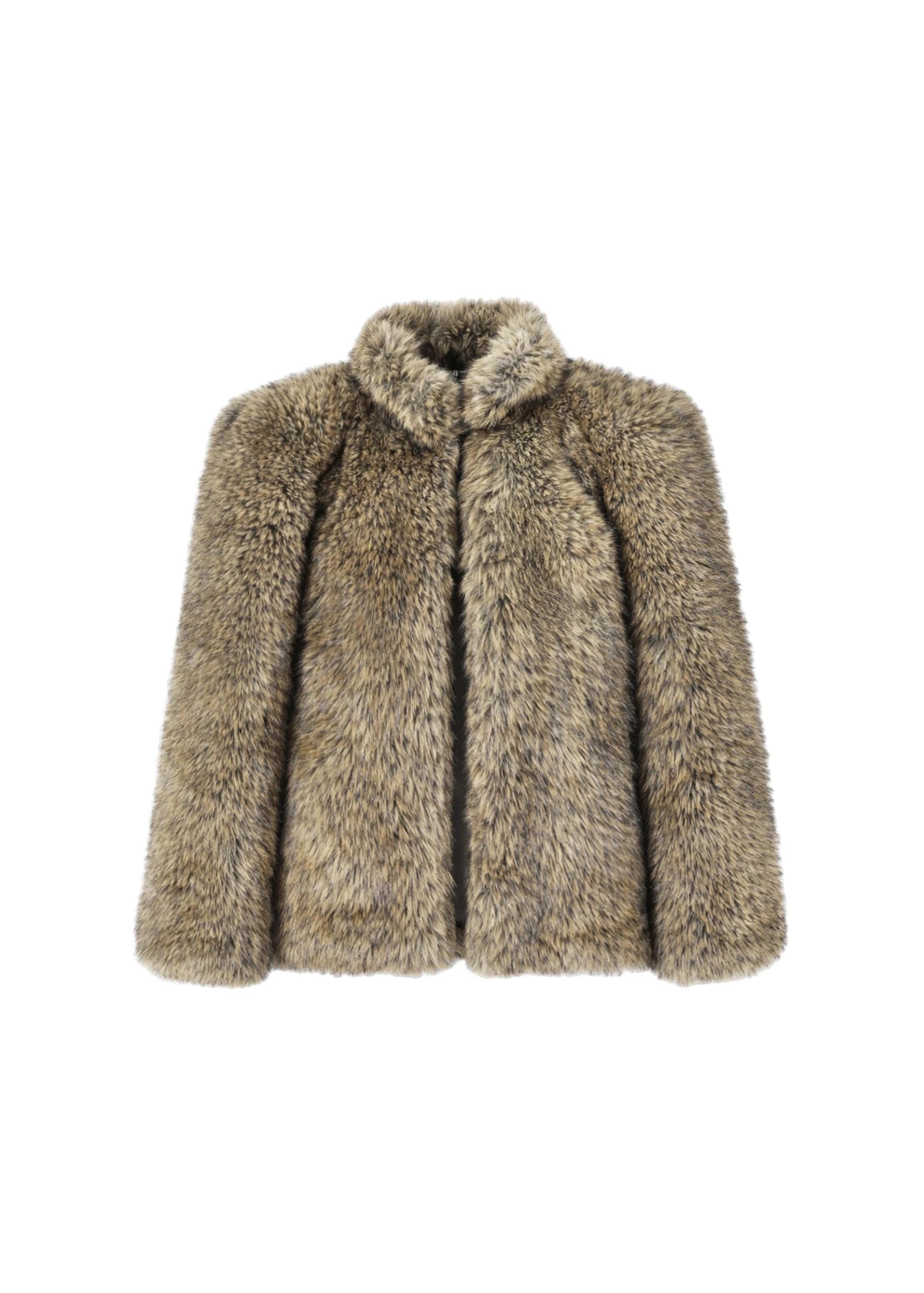 Denia Faux Fur Cinched Jacket in Beige Melange by The Frankie Shop – Jackets The Frankie Shop Denia Faux Fur Cinched Jacket