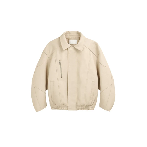 Enora Faux Leather Jacket in Cream