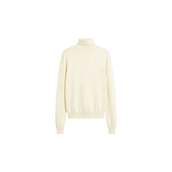 Eve Thin Turtleneck Sweater in Pale Yellow