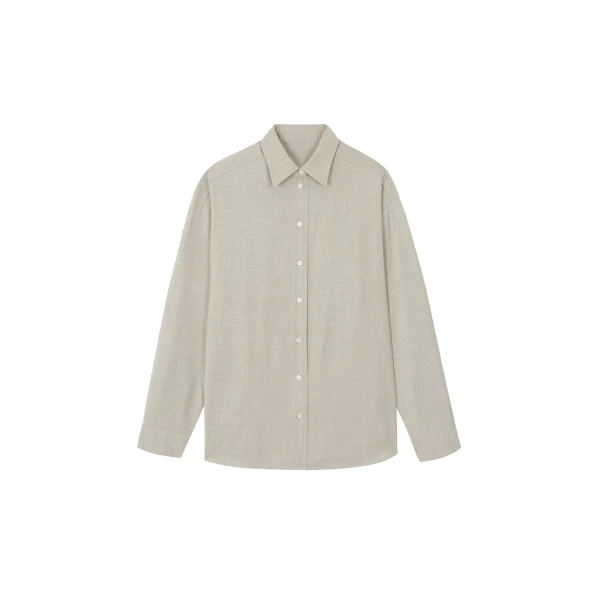 Gelso Shirt in Light Taupe Melange