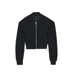 Glane Padded Wool Bomber Jacket in Black by The Frankie Shop – Jackets The Frankie Shop Glane Padded Wool Bomber Jacket