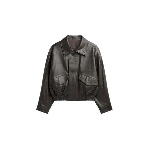 Halmstad Faux Leather Jacket in Charcoal