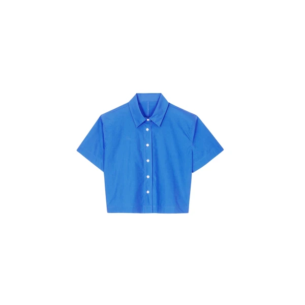 Hiva Cropped Shirt in Cobalt