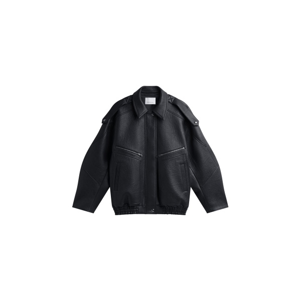 The Frankie Shop Hudson Faux Leather Bomber Jacket