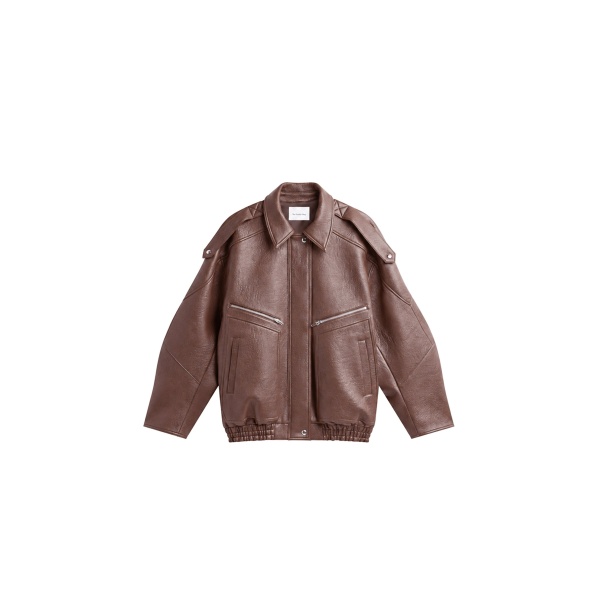The Frankie Shop Hudson Faux Leather Bomber Jacket