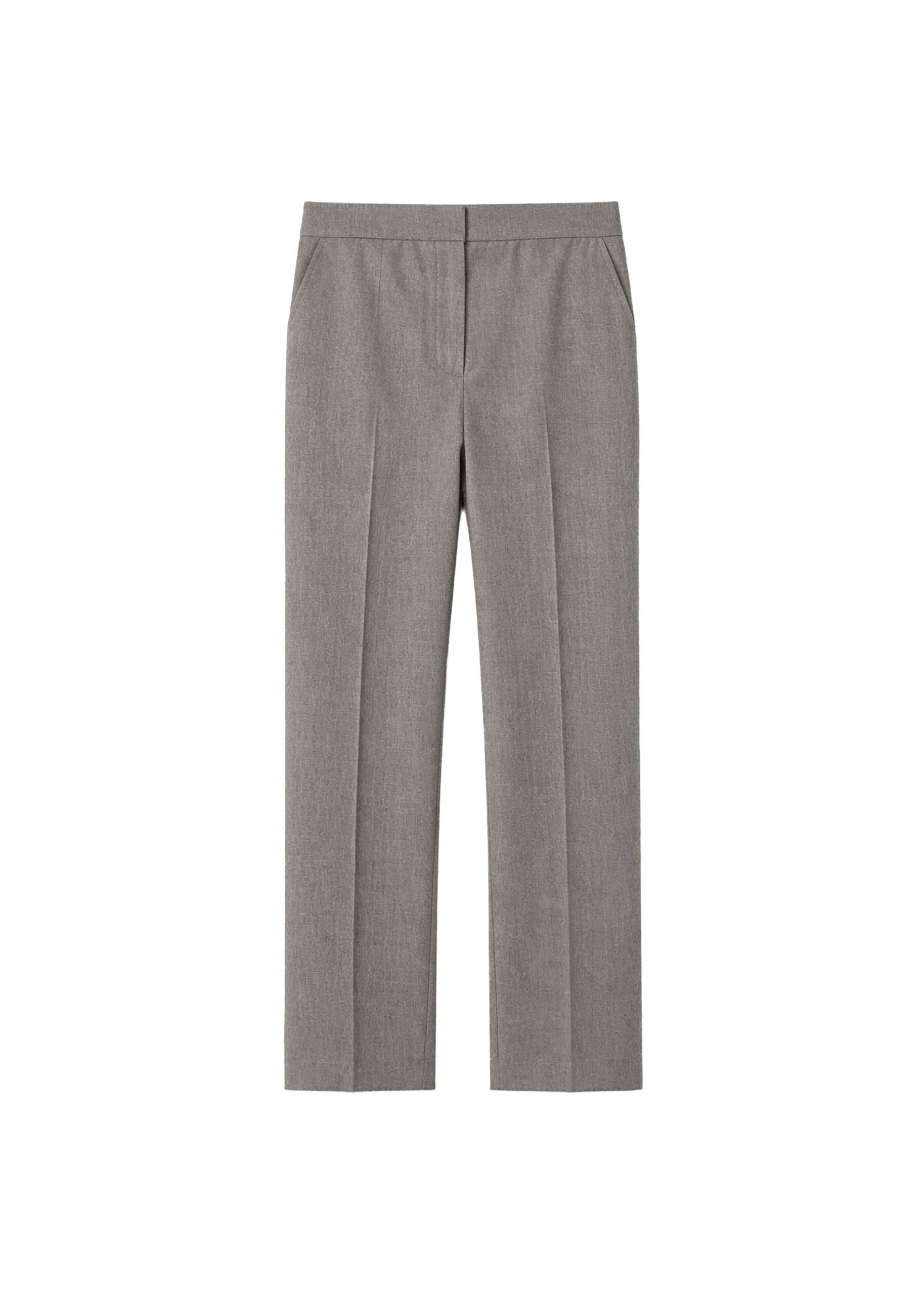 Jet Wool Slim Tailored Trousers in Light Taupe Melange by The Frankie Shop – Pants The Frankie Shop Jet Wool Slim Tailored Trousers