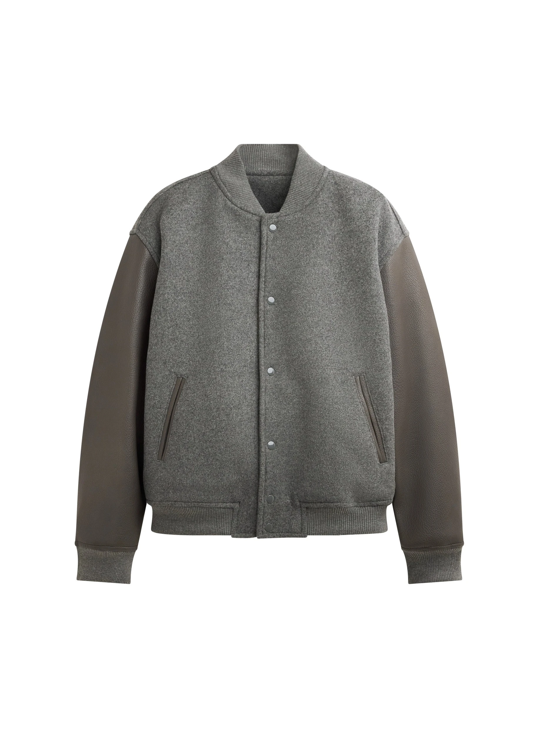 Kerava Oversized Bomber Jacket in Grey by The Frankie Shop – Jackets The Frankie Shop Kerava Oversized Bomber Jacket