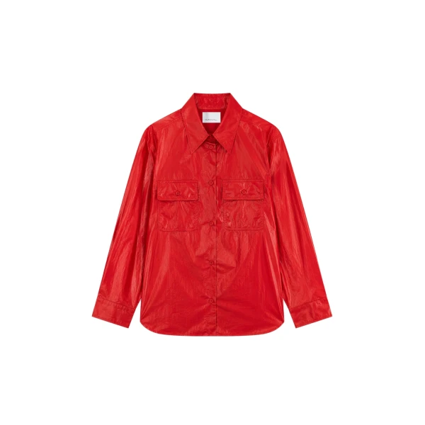Laconi Lustrous Padded Shirt in Red