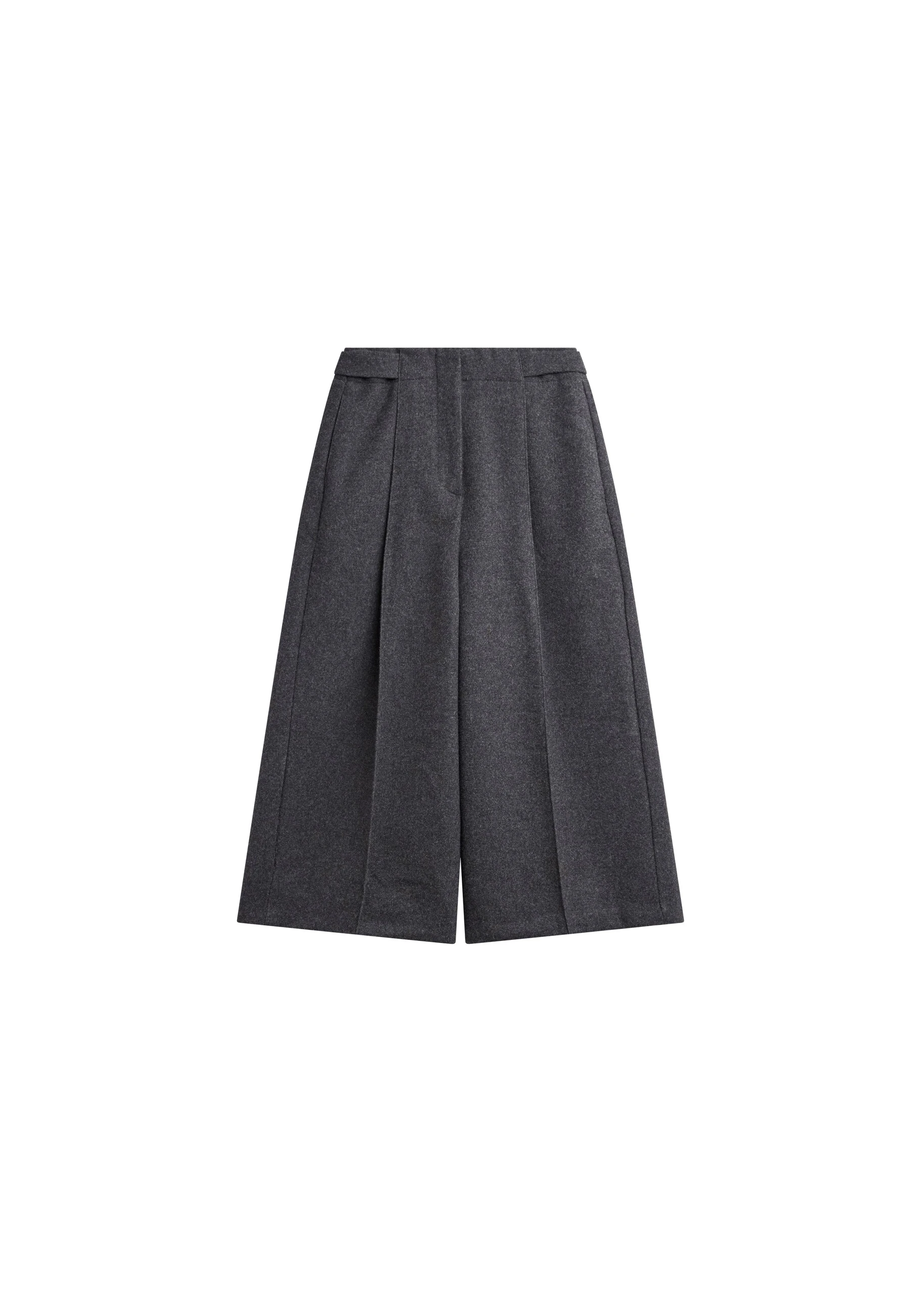 Leher Tailored Wool Culottes in Charcoal by The Frankie Shop – Pants The Frankie Shop Leher Tailored Wool Culottes