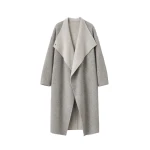 Leroy Reversible Funnel Neck Wool Coat in Beige by The Frankie Shop – Coats The Frankie Shop Leroy Reversible Funnel Neck Wool Coat