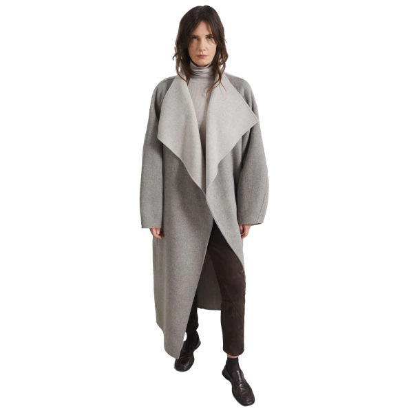 The Frankie Shop Leroy Reversible Funnel Neck Wool Coat