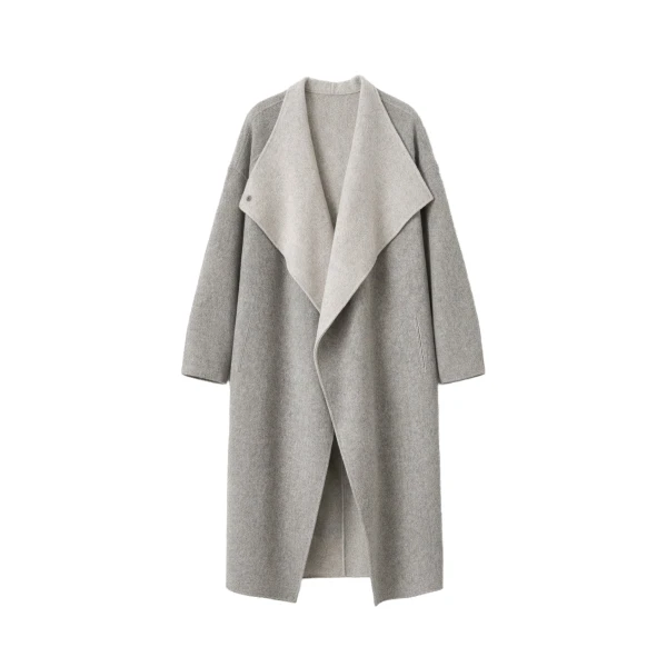 The Frankie Shop Leroy Reversible Funnel Neck Wool Coat