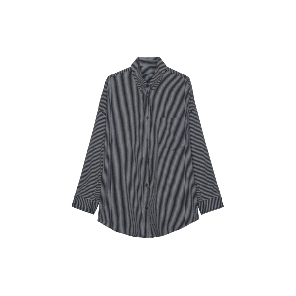 Lioris Oversized Shirt in Black and White Stripe