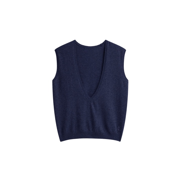 The Frankie Shop Lizan Deep V Neck Knit Vest