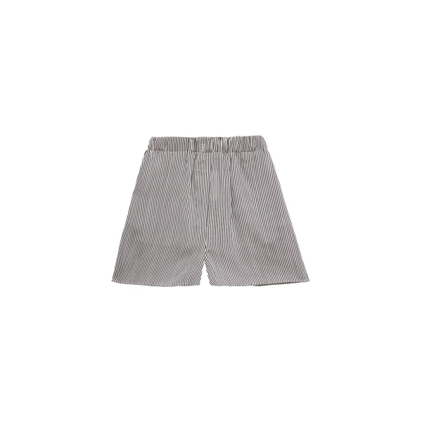 Lui Striped Silk Boxer Shorts in Black and White Stripe