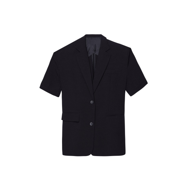 The Frankie Shop Maisie Short Sleeve Twill Blazer