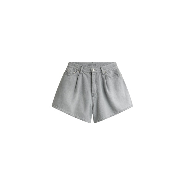 The Frankie Shop Mojave Pleated Denim Shorts