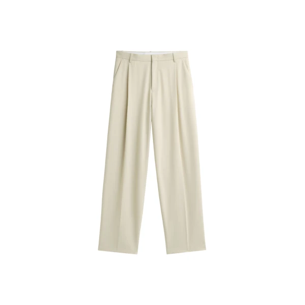 Neria Pleated Trousers in Light Beige