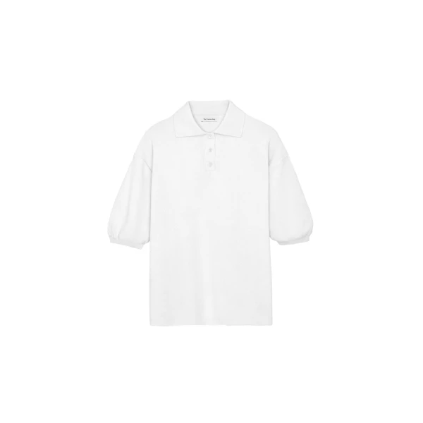 Nola Knit Polo Top in White