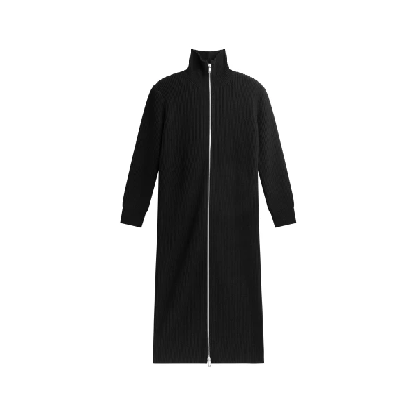 Nolia Knit Long Cardigan Dress in Black