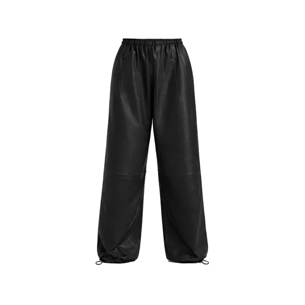 Oakdale Leather Track Pants in Black