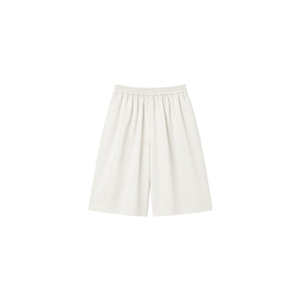 The Frankie Shop Olyne Satin Wide Bermuda Shorts