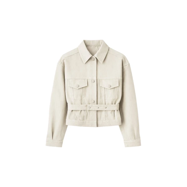 Oslo Cotton Cinched Jacket in Beige
