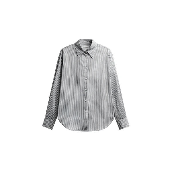 Peri Cotton Shirt in Black and White Stripe