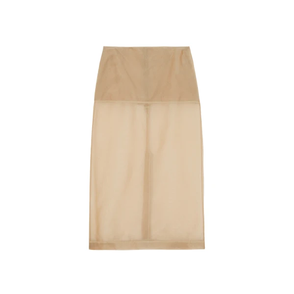 Peri Sheer Midi Skirt in Desert Sand