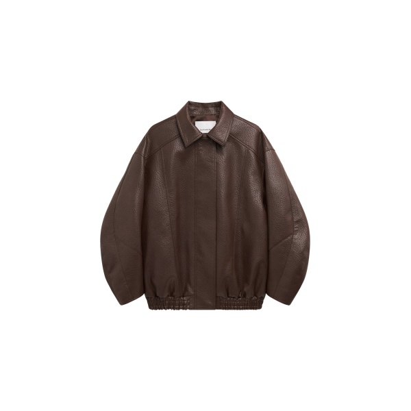 The Frankie Shop Prescott Grained Faux Leather Jacket