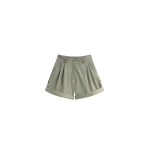 The Frankie Shop Rozane Pleated Cuff Shorts