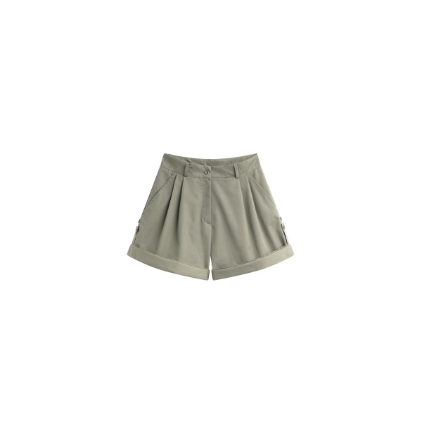 The Frankie Shop Rozane Pleated Cuff Shorts