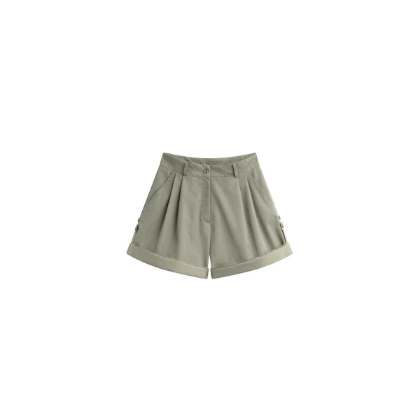 The Frankie Shop Rozane Pleated Cuff Shorts