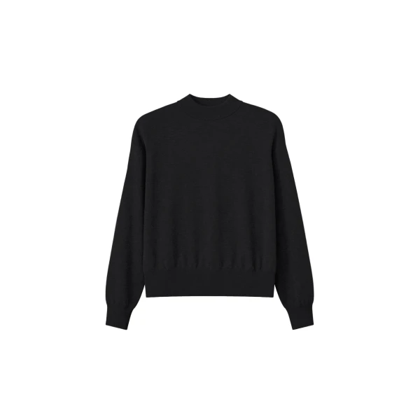 Rue Padded High Neck Sweater in Black