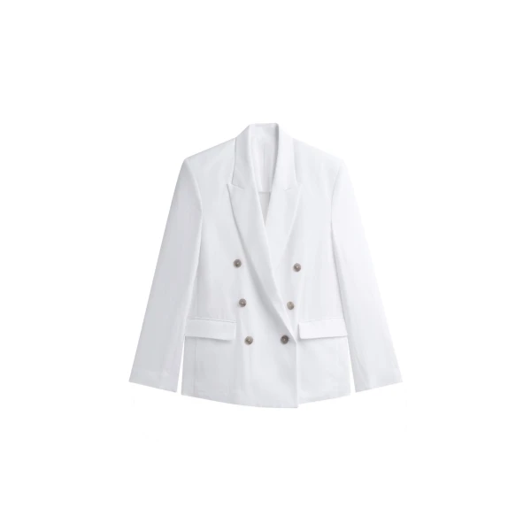 Salerno Linen Blazer in White